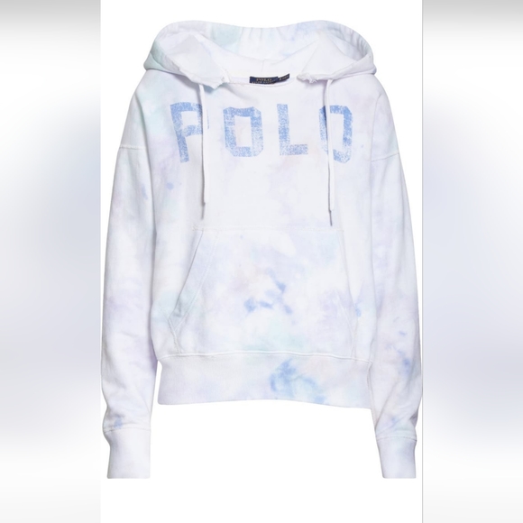 Polo Ralph Lauren Distressed Tie Dye Logo Hooded Sweatshirt - Picture 2 of 7